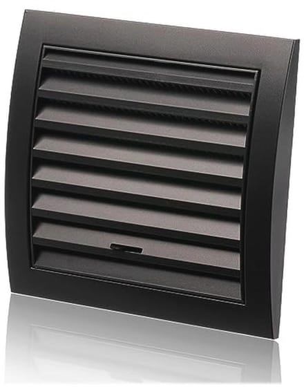 100mm Verstelbaar Ventilatierooster met Insectengaas - Ventilatieoplossing in Antraciet