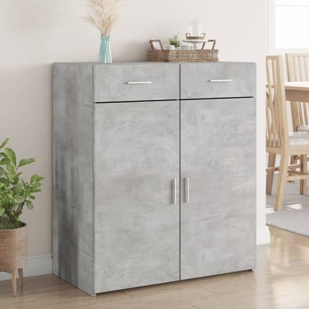 vidaXL - Dressoir - 80x42,5x93 - cm - bewerkt - hout - betongrijs