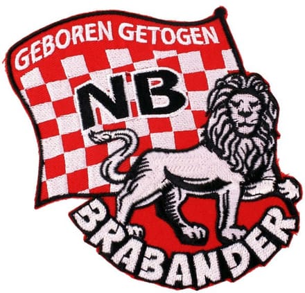 Applicatie Geboren en Getogen Brabander met leeuw vlag 12,5 x