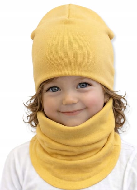 Dartomik Kinder Combinatie - Hoed en Sjaal - 52-56 - Voorjaar - Mosterd