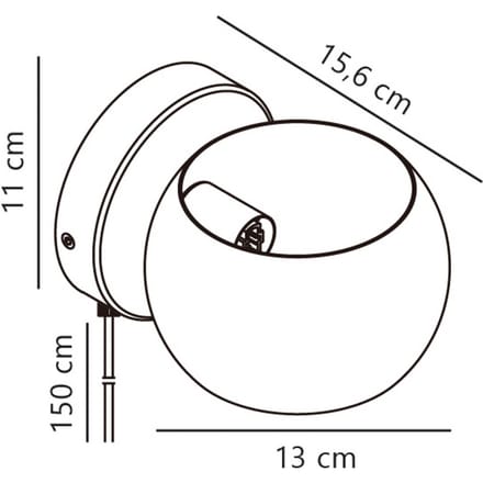 Nordlux Wandlamp Belir up/down met stekker, bruin