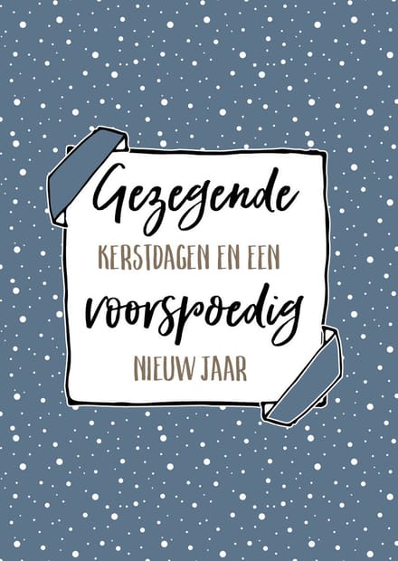 Kerstkaart 'Gezegende kerstdagen - sneeuw' ' 12 stuks met envelop