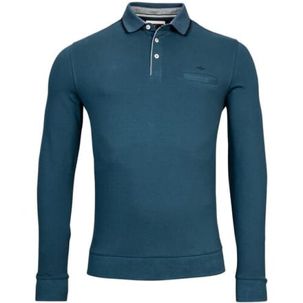 Baileys Polo Uni Chestpocket Solid Piqué Denim Blue / male