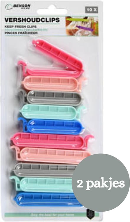 Benson Vershoudclips - Vershoudknijpers - Zakklemmen - 2 X 10 stuks