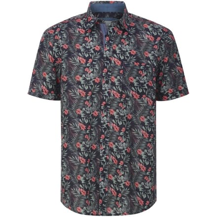 Babista herren Overhemd Met Korte Mouwen - 45/46 - donkerblauw - Plus Size