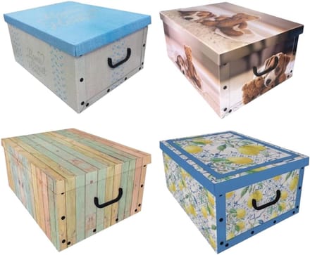 Opbergdozen Karton - Kleding Organizer - Seizoensopslag - Met Deksel - 40 x 50 x 25 cm - Wit