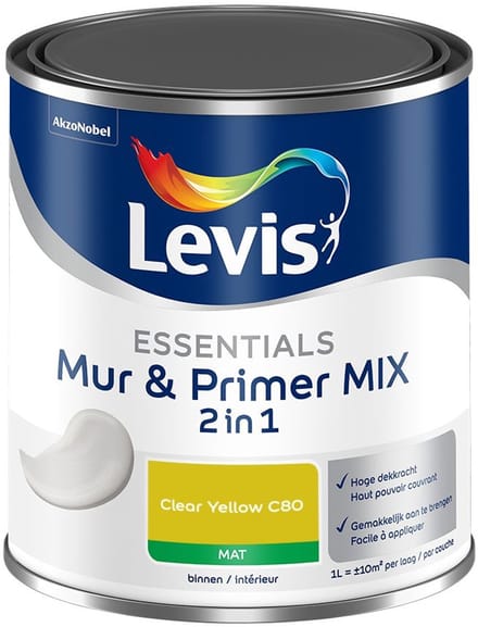 Levis - Essentials Mur & Primer Mix - Clear Yellow C80 - Mengverf - 1 L