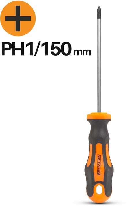 Kruiskopschroevendraaier PH1 – Phillips Schroevendraaier 150 mm – Chroom Vanadium Staal – Antislip Handgreep – Ophangoog [10524]