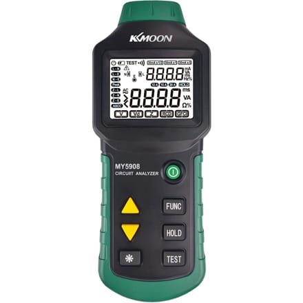 KKmoon MY5908 Digitale LCD Backlight Circuit Analyzer True RMS Wisselspanning RCD GFCI Elektrische tester US Plug