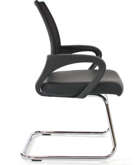 Set van 2 vergaderstoelen Ancona, bezoekersstoel, kunstleer MVG-gecertificeerd ~ zwart