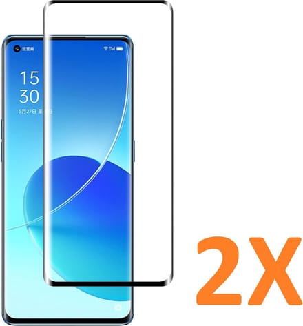 Volledige dekking Screenprotector Glas - Tempered Glass Screen Protector Geschikt voor: Oppo Reno 6 pro - 2x