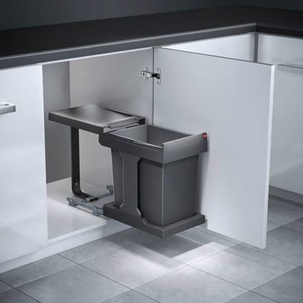 Hailo 3636001 - AS Solo - 20L - Donkergrijs - Automatisch intrekken