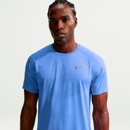 Nike Dri-FIT ADV hardlooptop met korte mouwen voor heren Stride - Blauw- Heren, Blauw M