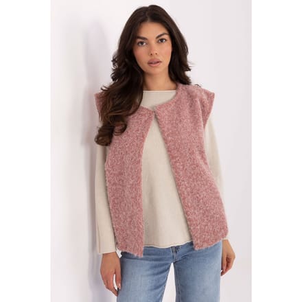 Bouclé Charm Vest - Roze / One Size