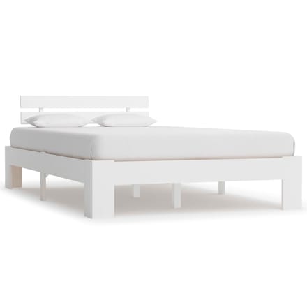 vidaXL - Bedframe - massief - grenenhout - wit - 120x200 - cm