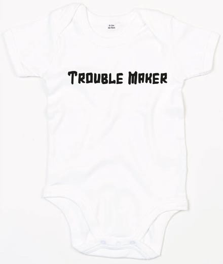 Rompertje Troublemaker-Wit-6-12 Maanden