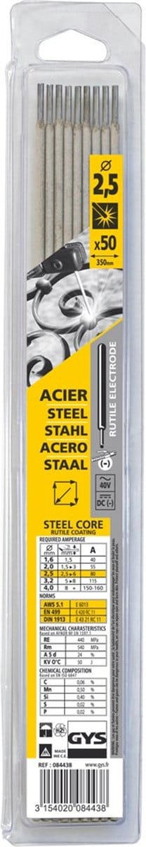 GYS Elektrodes staal 50 stuks - 2,5mm