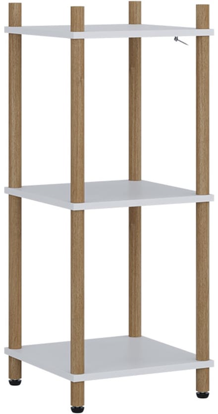 Vicco Bivio Hoekrek – 30 x 72 cm 3 planken Wit/dennenhout