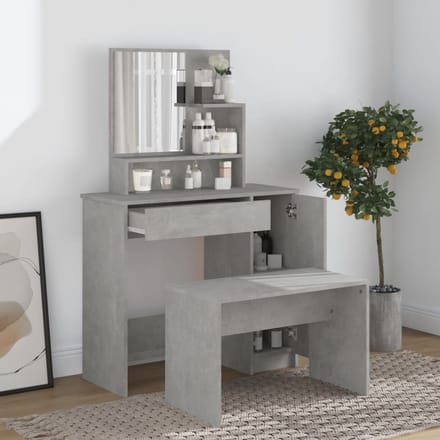 vidaXL - Kaptafelset - 86,5x35x136 - cm - betongrijs