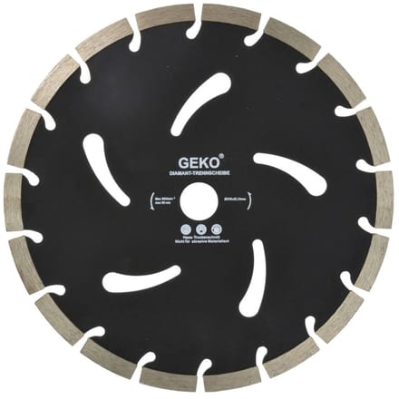 GEKO Segmented diamantzaagblad - Koelgaten - 230 mm - Zwarte afwerking