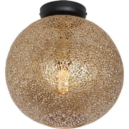 Freelight Oronero plafondlamp - bollamp - kap Ø30 cm - excl. E27 lichtbron - goud