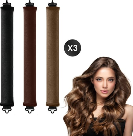 DIVERZA Haarkruller – Heatless Curls – Haarroller Zonder Hitte – Krullend Haar – Haarrollers 3 delig – Mix van 3 kleuren