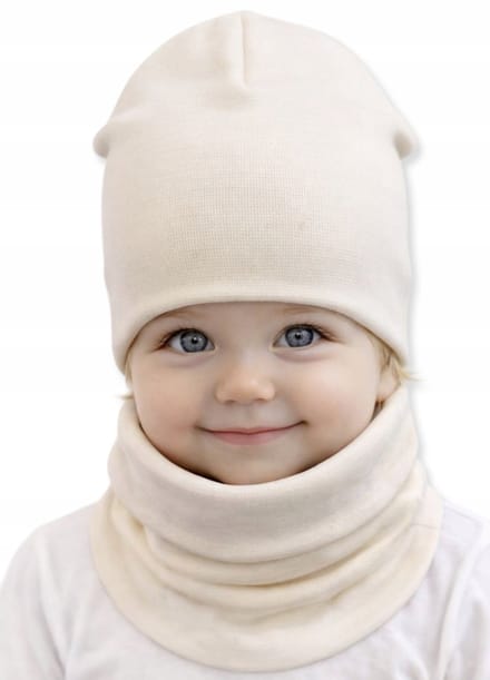 Dartomik - Babymuts en Sjaal Set - Ecru - 40/44