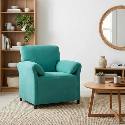 vidaXL - 1-Zits - Bank - Turquoise - 88 - x - 83 - x - 95 - cm - Fluweel