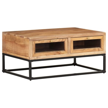 vidaXL - Salontafel - 90x60x40 - cm - massief - acaciahout