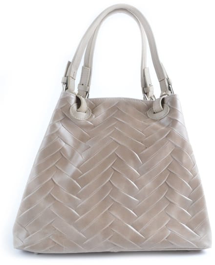 Echt lederen handtas Yfke - Made in Italy - Grote zigzag - Taupe