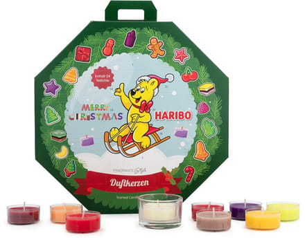 Haribo Adventskalender theelichtjes - bonte theelichtjes