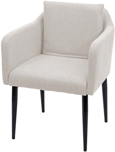 Eetkamerstoel MCW-H93, keukenstoel fauteuil stoel ~ stof/textiel crème-beige