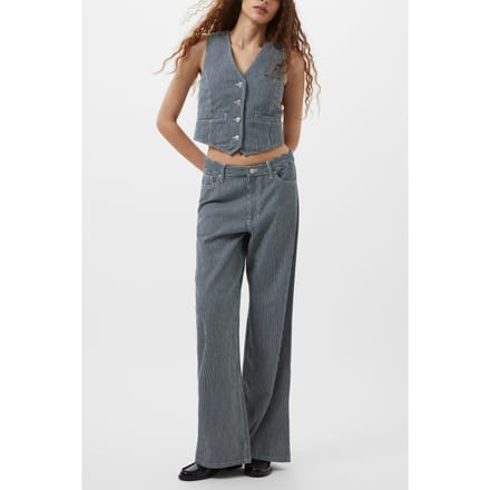 French Connection Everett Stripe Waistcoat Indigo/white Denim Taglia: 10 | Outlet | Donna | Blu