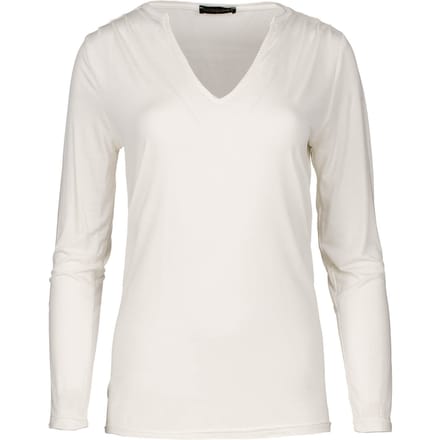 Cream Jersey V Hals Top