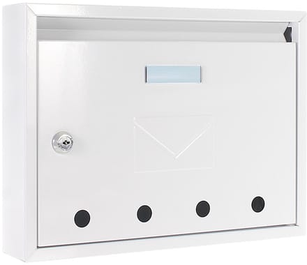 Rottner Brievenbus Imola - Wit - 24x32x6 cm - Afmeting inworp:29,5 x 2 cm