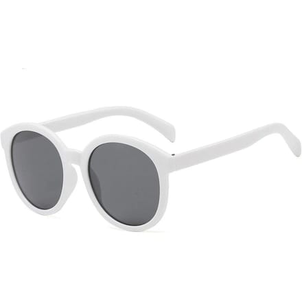 Designer Overdreven Grote Ronde Zonnebril Dames Luxe Plastic Zonnebril Klassiek Retro Buiten groot white