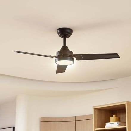 Lindby LED plafondventilator Aerallo, zwart, CCT, stil