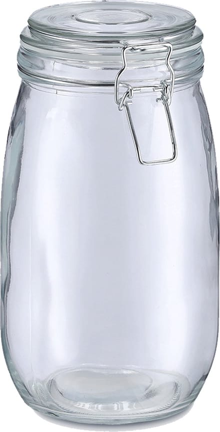 Zeller Voorraadpot/bewaarpot Alfie - 1.4L - glas - beugelsluiting - D11 x H22 cm
