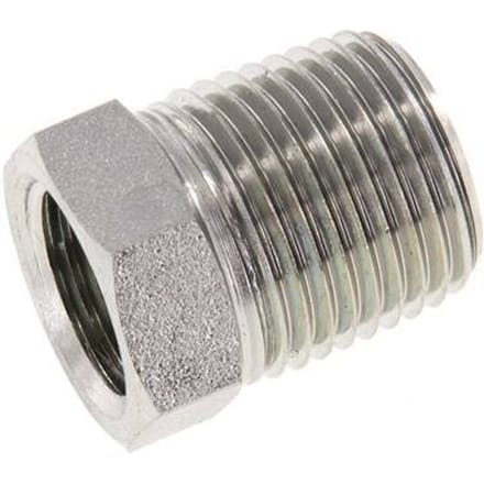 1/2'' NPT x 3/8'' NPT M/F Verzinkt Stalen Verloopring 210 Bar - Hydrauliek