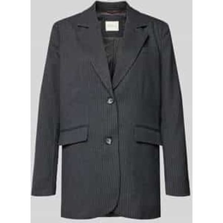 Relaxed fit lange blazer met krijtstreep, model 'PRISCILA'