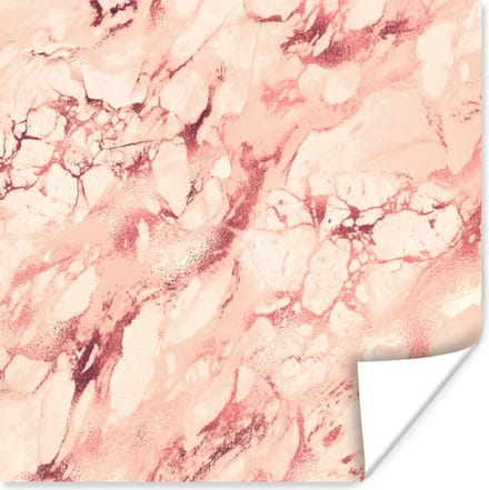 Poster Roze - Stenen - Marmer - 30x30 cm