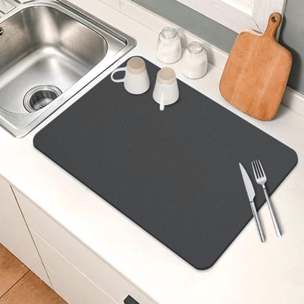 BRENZOOS- Droogmat 30 cm x 40 cm - Sneldrogend - Antislip - Afdruipmat - Ademend - PU-materiaal