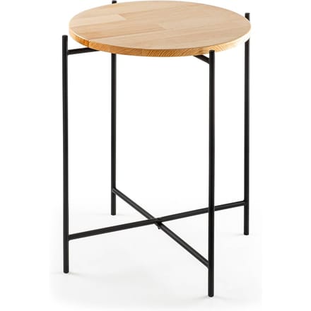 Asir - Salontafel - Zwart en Naturel - 46 x 46 x 56 cm