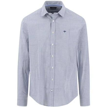 Fynch-Hatton Overhemd Essential Premium Check Kent Collar Navy / male