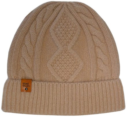 Stone Valley Grofgebreide Damesmuts van 100% Wol - Camel