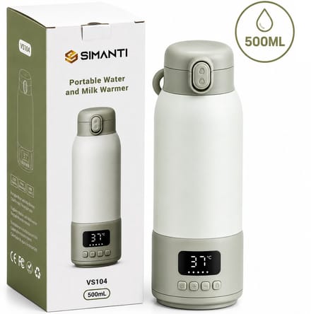 Flessenwarmer voor onderweg - Draadloos - 16.000 mAH - Temperatuur regelaar