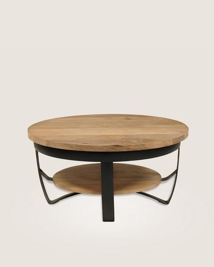 Salontafel 70 cm Mangohout – Rond – Landelijk