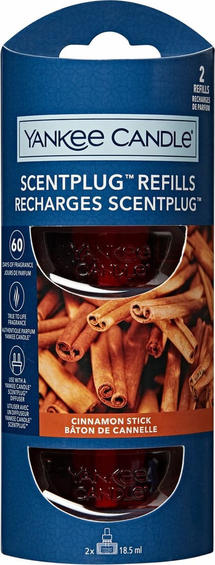 Yankee Candle - Cinnamon Stick - Elektrische Diffuser Navulling - 2 stuks