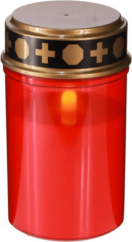LED grafkaars rood voor buiten met vlam-effect 12,5cm