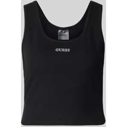 slim fit top met logostitching model 'Circe'